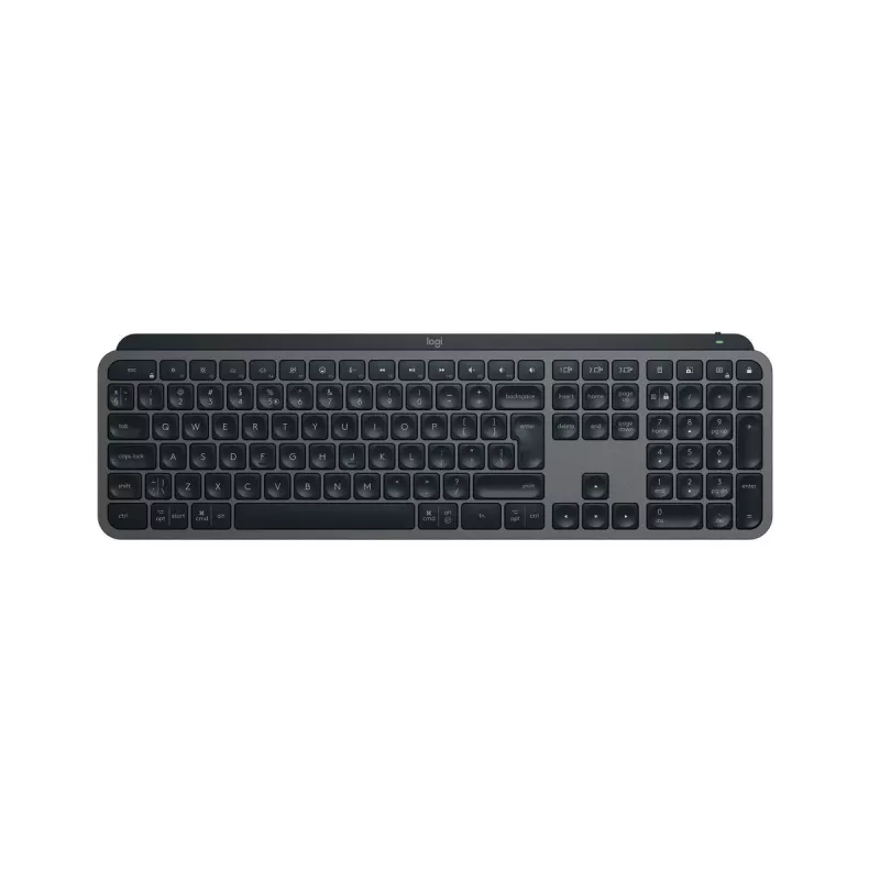Bezdrôtová full-size klávesnica Logitech Master MX Keys S — Bluetooth, QWERTY, nožnicové spínače, LED podsvietenie, grafitová