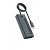 ICY BOX IB-HUB1457-C31 USB 3.2 Gen 1 (3.1 Gen 1) Type-C 10000 Mbit/s modrý, sivý