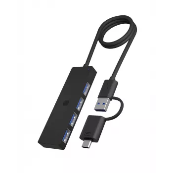 ICY BOX IB-HUB1424-C3 USB 3.2 Gen 1 (3.1 Gen 1) Type-A + Type-C 5000 Mbit/s čierna