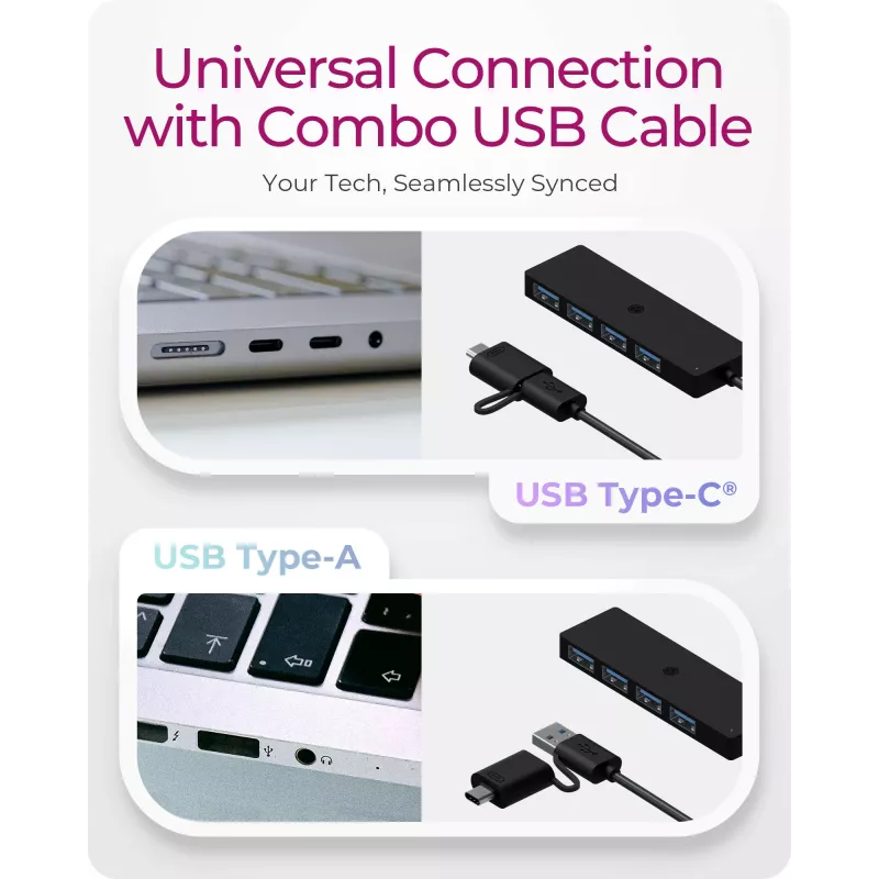 ICY BOX IB-HUB1424-C3 USB 3.2 Gen 1 (3.1 Gen 1) Type-A + Type-C 5000 Mbit/s čierny