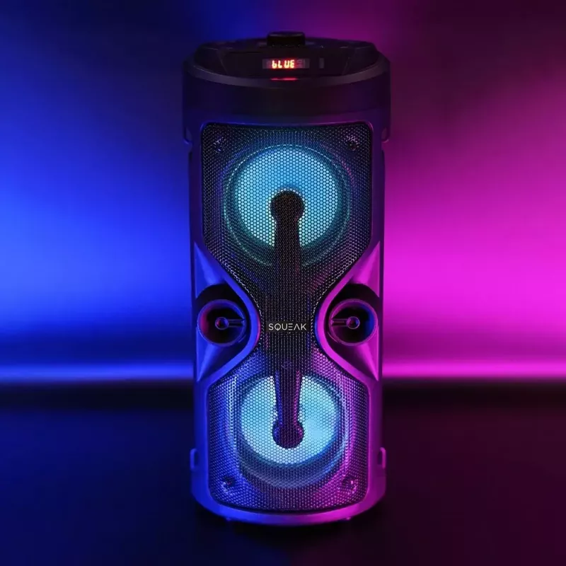 Prenosný stereo reproduktor SQUEAK SQ1004 Harmony BT 5.0, 40W RMS, Bluetooth 5.0, FM, LED, 8h batéria, čierna