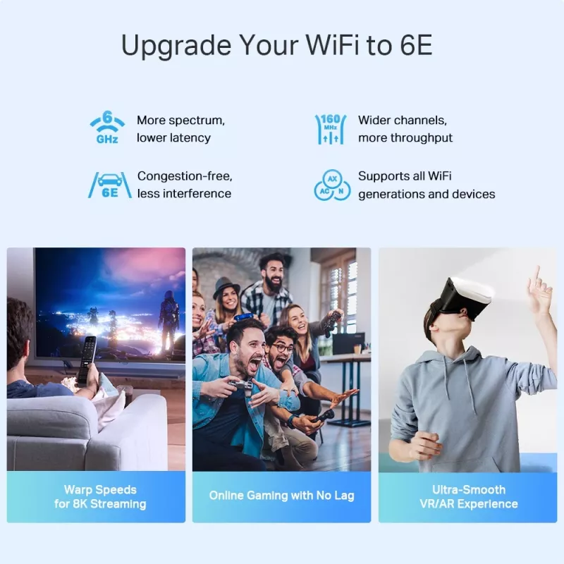 TP-Link AXE5400 Whole Home Mesh Wi-Fi 6E systém (tri-band), biela, interný, mesh systém, 500 m², FCC: