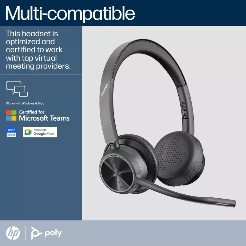 HP Poly Voyager 4320-M Microsoft Teams certifikovaný headset +BT700 dongle +nabíjacia stanica