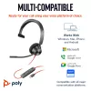 HP Poly Blackwire 3310 monaurálny Microsoft Teams certifikovaný USB-C headset + USB-C/A adaptér
