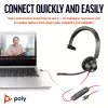 HP Poly Blackwire 3310 monaurálny Microsoft Teams certifikovaný USB-C headset + USB-C/A adaptér