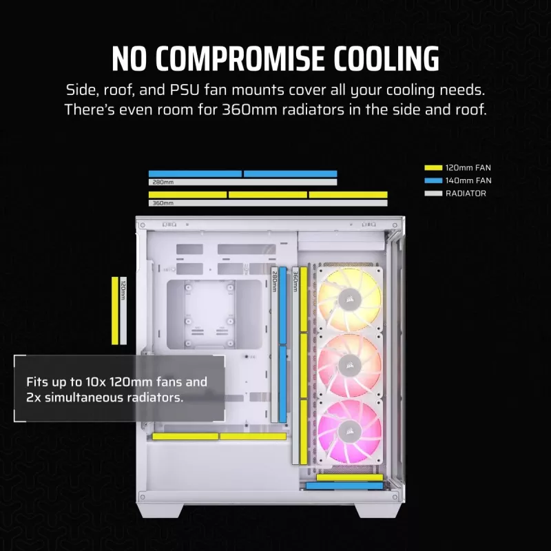 CORSAIR PC skriňa - Icue Link 3500x RGB Mid-tower - biela
