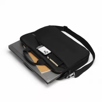 DICOTA Top Traveller One – 14-161-palcová taška na notebook – čierna / 300d recyklovaný PET polyester