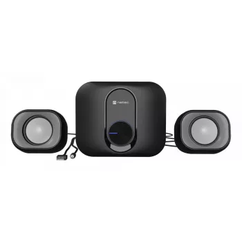 Home-Audio-Minisystém NATEC NGL-2111 — 3 W RMS, 2 reproduktory, 3,5-mm vstup, 7,62-cm basový reproduktor, čierna