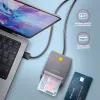 Axagon CRE-SM3T USB-A čítačka smart-/ID-kariet, plochá, USB 2.0, 1,3 m, čierna, 56 g