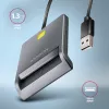 Axagon CRE-SM3T USB-A čítačka smart-/ID-kariet, plochá, USB 2.0, 1,3 m, čierna, 56 g
