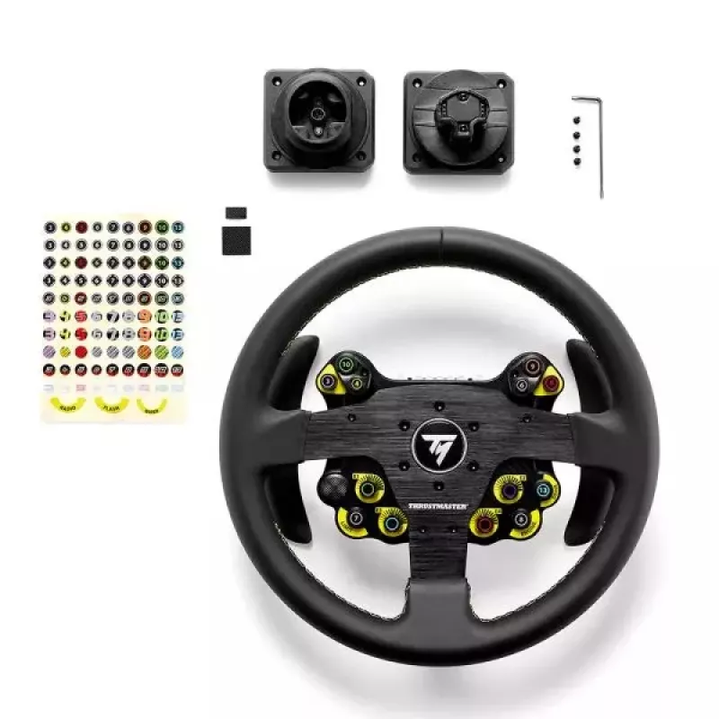 Thrustmaster Evo Racing 32R Leather čierny, žltý volant PC, PlayStation 4, PlayStation 5, Xbox, Xbox One