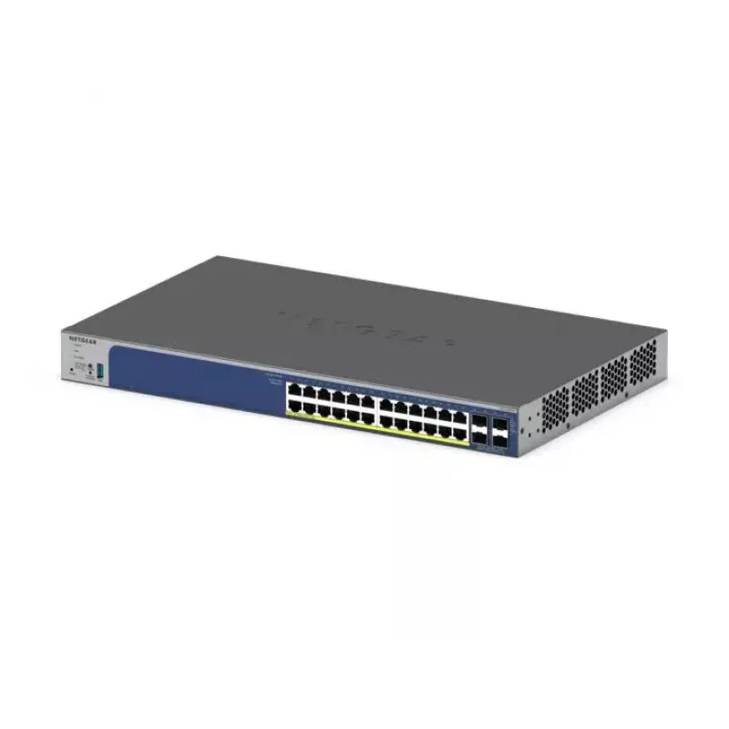 NETGEAR 28-portový PoE Gigabit/10G stackovateľný smart switch (GS728TXP)