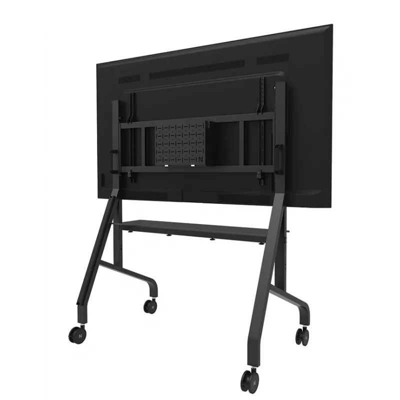 Neomounts MOVE Go XL FL50-575BL1 vozík na TV 65-110 palcov, max. 125 kg, nastaviteľná výška 129-139 cm, VESA 100x100-1100x600, uzamykateľný, certifikácia TÜV, čierny