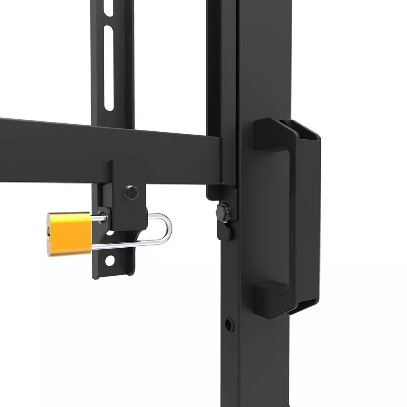 Neomounts MOVE Go XL FL50-575BL1 vozík na TV 65-110 palcov, max. 125 kg, nastaviteľná výška 129-139 cm, VESA 100x100-1100x600, uzamykateľný, certifikácia TÜV, čierny