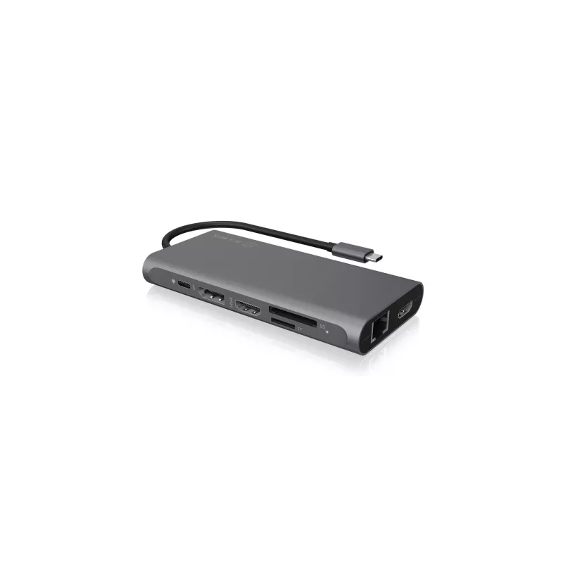 ICY BOX IB-DK4050-CPD káblový USB 3.2 Gen 1 (3.1 Gen 1) Type-C antracit