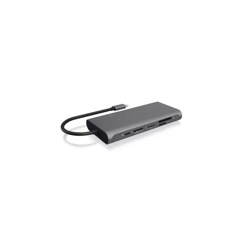 ICY BOX IB-DK4050-CPD káblový USB 3.2 Gen 1 (3.1 Gen 1) Type-C antracit