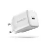 Axagon ACU-PD20W nástenná nabíjačka 1x QC3.0/AFC/FCP/PD Type-C 20W biela