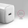 Axagon ACU-PD20W nástenná nabíjačka 1x QC3.0/AFC/FCP/PD Type-C 20W biela