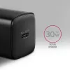 Axagon ACU-PD30 PD3.0 & QC4+ 1x výstup nástenná nabíjačka 30W, interiér, AC, čierna