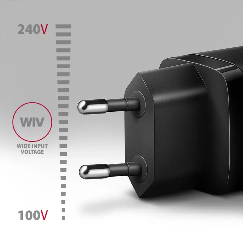 Axagon ACU-PD30 PD3.0 & QC4+ 1x výstup nástenná nabíjačka 30W, interiér, AC, čierna