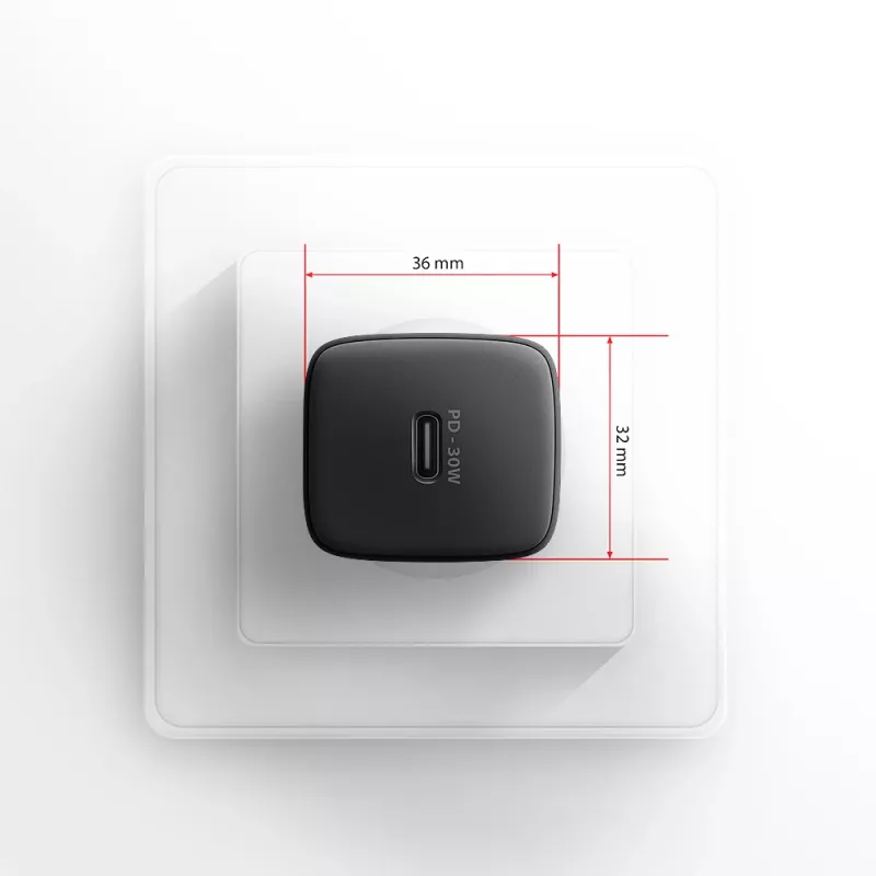 Axagon ACU-PD30 PD3.0 & QC4+ 1x výstup nástenná nabíjačka 30W, interiér, AC, čierna