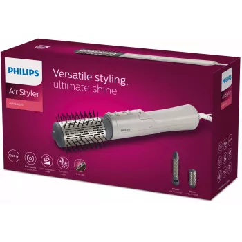 Philips 7000 series BHA710/00 Air styler, teplovzdušná kefa, teplá, strieborná, 1,8 m, 1000 W, AC