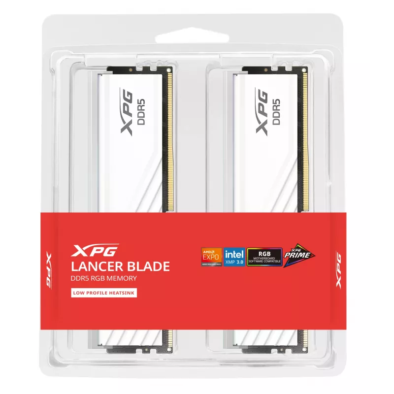 ADATA XPG Lancer Blade RGB DDR5-6000 32 GB (2x16 GB) CL30 súprava pamäte RAM, biela, AX5U6000C3016G-DTLABRWH