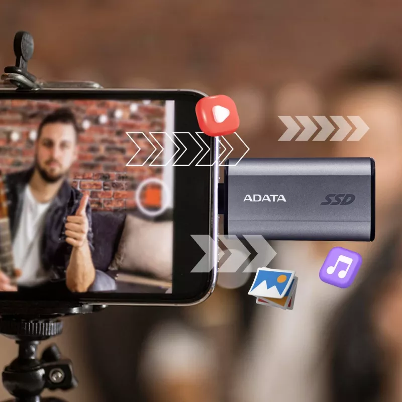 ADATA SC750 500 GB USB Type-C 3.2 Gen 2 (3.1 Gen 2) sivá