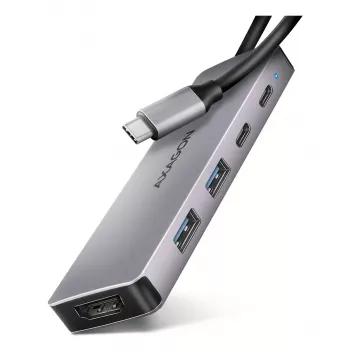 Axagon HMC-5H60 USB 5Gbps hub, 2x USB-A, 1x USB-C, HDMI 4k/60Hz, PD 100W, USB-C kábel
