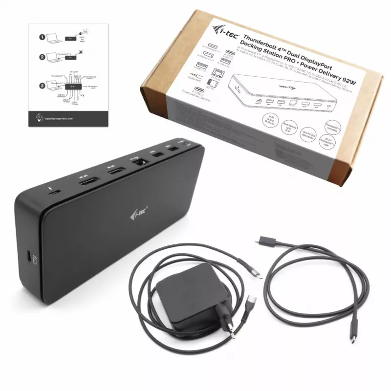 i-tec Thunderbolt 4 Dual DisplayPort dokovacia stanica PRO + Power Delivery 92 W