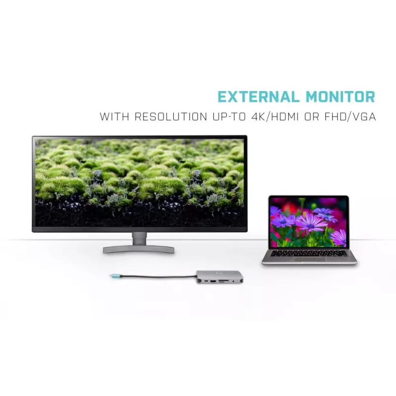 i-tec Metal USB-C Nano dock HDMI/VGA s LAN + nabíjačka 100 W