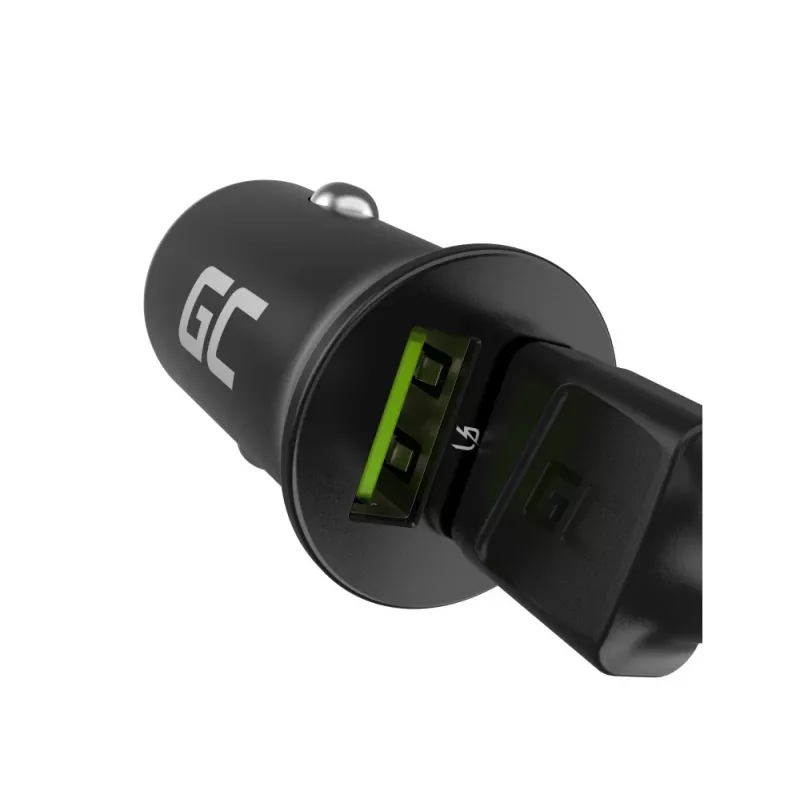 Green Cell GC PowerRide Nano36 CADM-GC-36AA autonabíjačka 36 W 6 A, 2 × USB-A, rýchle nabíjanie Ultra Charge, 12/24 V, čierna