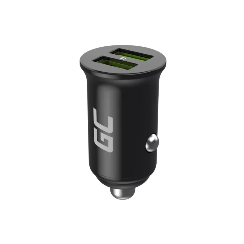 Green Cell GC PowerRide Nano36 CADM-GC-36AA autonabíjačka 36 W 6 A, 2 × USB-A, rýchle nabíjanie Ultra Charge, 12/24 V, čierna