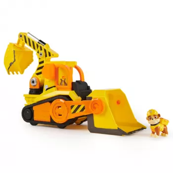 Rubble & Crew, Bark Yard Deluxe Bulldozer stavebný stroj hračka so svetlami, zvukmi a figúrkou Rubble, detská hračka pre chlapcov a dievčatá od 3 rokov
