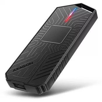 Axagon EEM2-GAM externé USB-C 10Gbps kovové puzdro pre M.2 NVMe a SATA SSD. Bez skrutiek