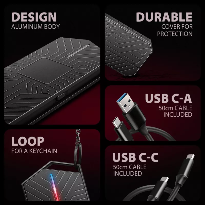Axagon EEM2-GAM externé USB-C 10Gbps kovové puzdro pre M.2 NVMe a SATA SSD. Bez skrutiek