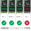 Axagon EEM2-GTS2 externé USB-C 10 Gbit/s kovové puzdro pre M.2 NVMe a SATA SSD disky. Bez skrutiek