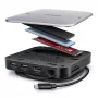 Axagon HMC-UFO USB-C hub M.2 SATA/NVMe 1 Gbit/s Ethernet 384 kHz audio Wired USB 3.2 Gen 2 (3.1 Gen 2) Type-C čierny