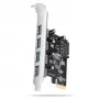 Axagon PCEU-430RS radič PCIe 2.0 x1, 4x externý USB-A 5 Gbps (USB 3.2 Gen 1), Renesas PD720201, UASP, napájanie SATA 15-pin