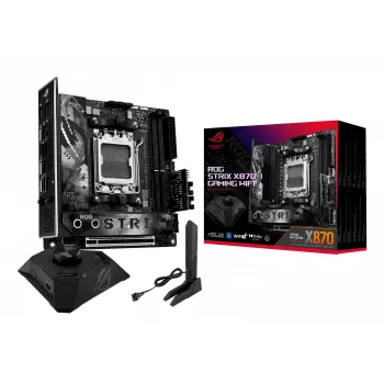 Základná doska ASUS ROG STRIX X870-I GAMING WIFI mini ITX · AMD X870 · Socket AM5 · DDR5 · 2 DIMM · Wi-Fi 7 · Bluetooth 5.4
