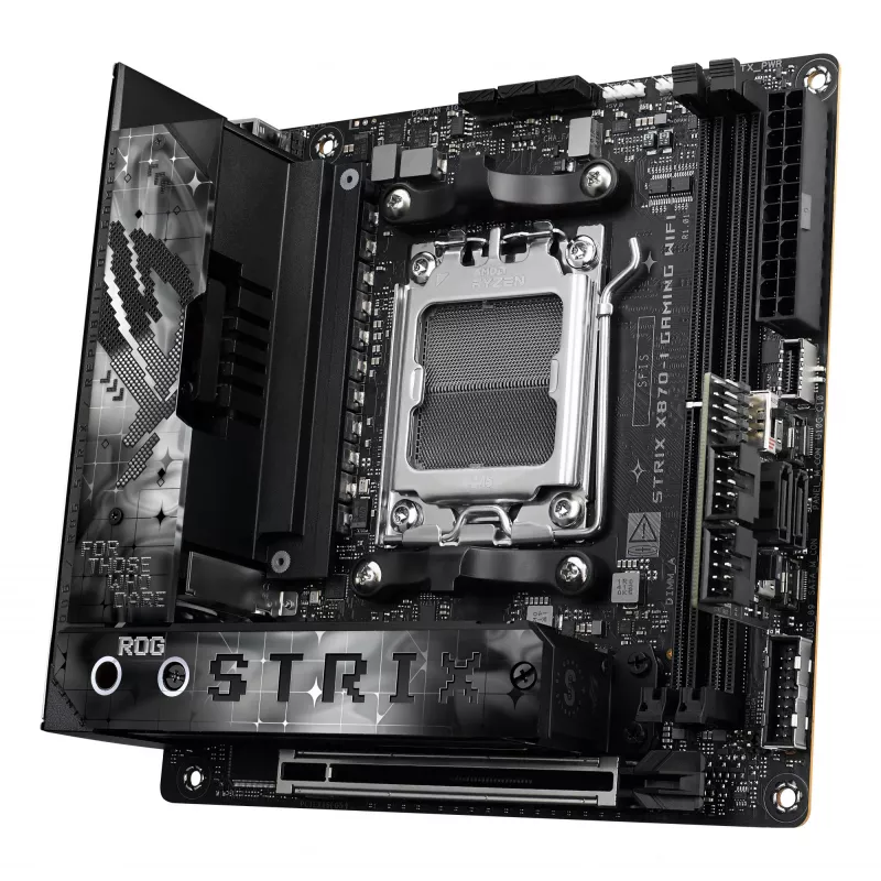 Základná doska ASUS ROG STRIX X870-I GAMING WIFI mini ITX · AMD X870 · Socket AM5 · DDR5 · 2 DIMM · Wi-Fi 7 · Bluetooth 5.4