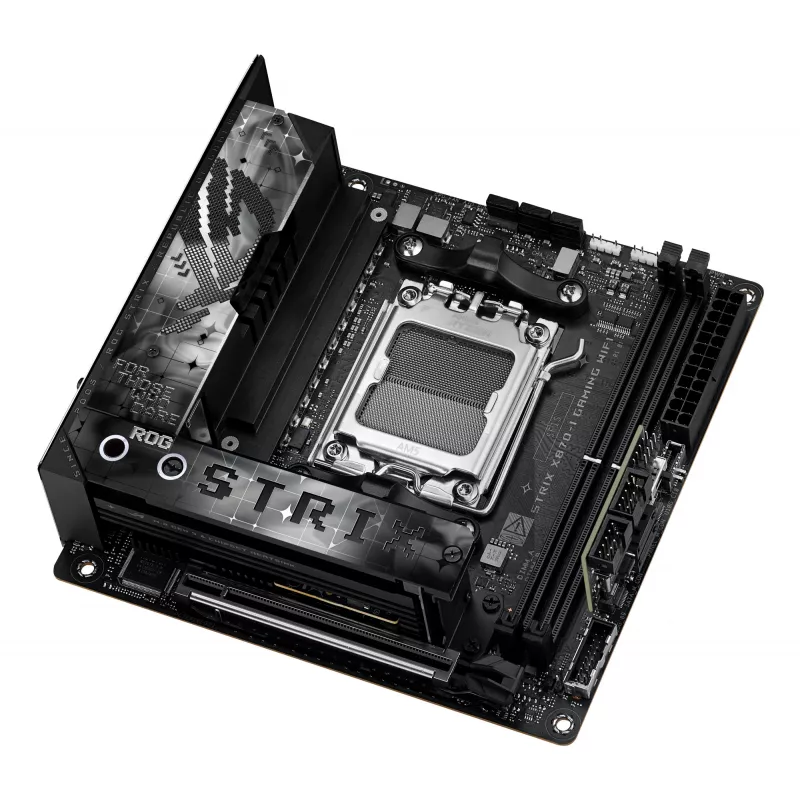 Základná doska ASUS ROG STRIX X870-I GAMING WIFI mini ITX · AMD X870 · Socket AM5 · DDR5 · 2 DIMM · Wi-Fi 7 · Bluetooth 5.4