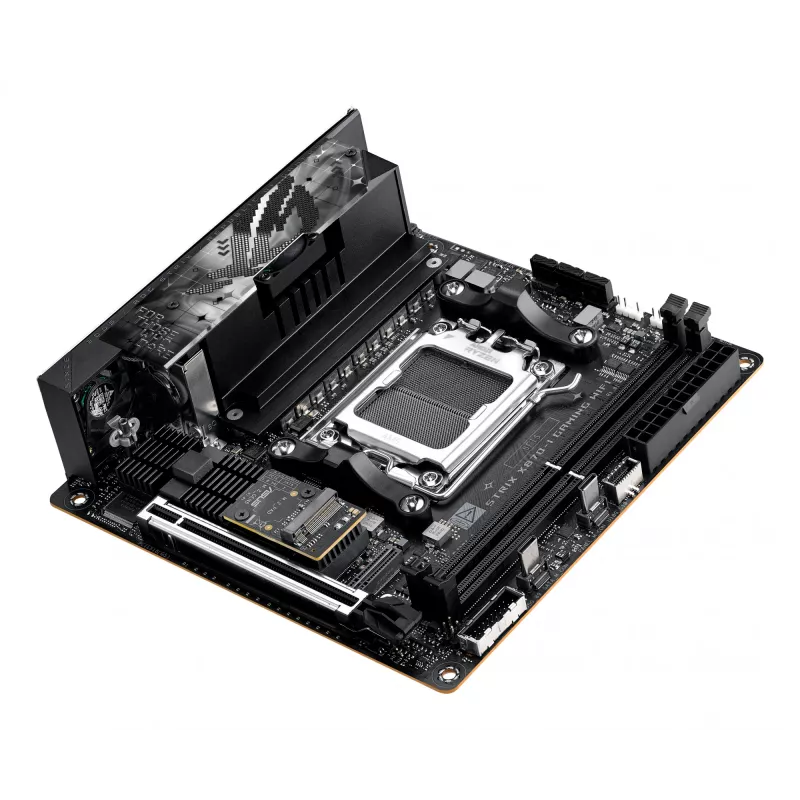 Základná doska ASUS ROG STRIX X870-I GAMING WIFI mini ITX · AMD X870 · Socket AM5 · DDR5 · 2 DIMM · Wi-Fi 7 · Bluetooth 5.4