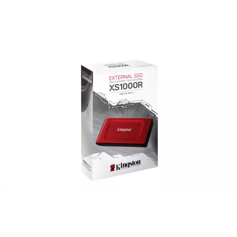 Kingston Technology 2TB XS1000 červený externý USB 3.2 Gen 2 prenosný SSD disk
