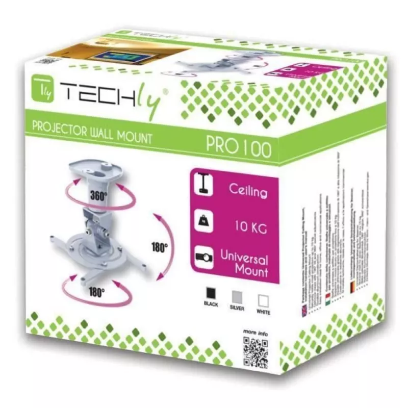 Techly univerzálny stropný držiak na projektor, čierny ICA-PM 100BK