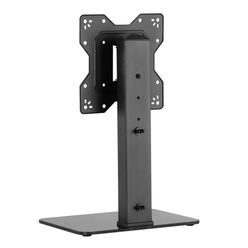Techly ICA-LCD 323S stolový stojan na TV / monitor, 23–43 palcov (58,4–109,2 cm), 40 kg, otočný, VESA 200x200, základňa z tvrdeného skla, čierny