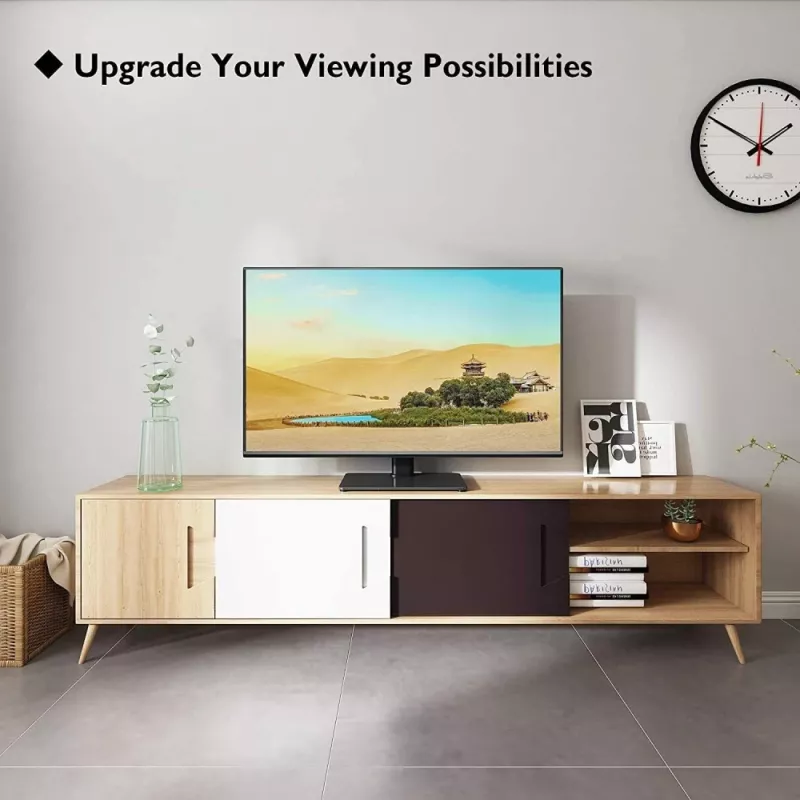 Techly ICA-LCD 323S stolový stojan na TV / monitor, 23–43 palcov (58,4–109,2 cm), 40 kg, otočný, VESA 200x200, základňa z tvrdeného skla, čierny