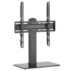 Techly ICA-LCD 323M stolový stojan na TV / monitor, 32–55 palcov (81,3–139,7 cm), 40 kg, otočný, VESA 400x400, základňa z tvrdeného skla, čierny