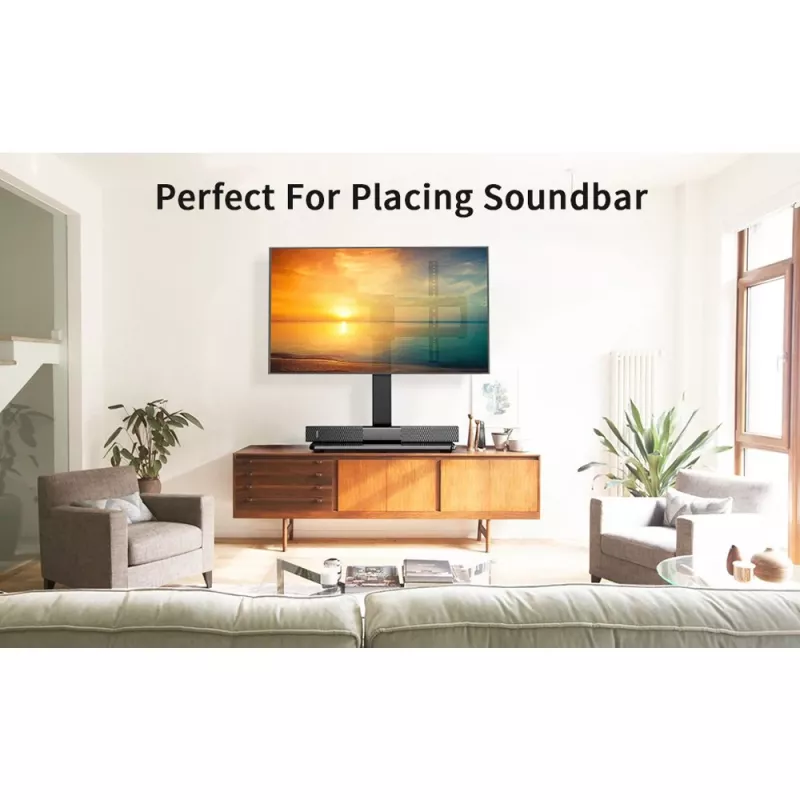 Techly ICA-LCD 323M stolový stojan na TV / monitor, 32–55 palcov (81,3–139,7 cm), 40 kg, otočný, VESA 400x400, základňa z tvrdeného skla, čierny