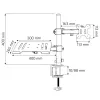 Techly ICA-LCD 174NB stolový držiak monitora s poličkou na notebook, 13–32 palcov (33–81,3 cm), 8 kg, notebook 12–17 palcov, VESA 75x75 / 100x100, čierny